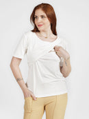 Blusa Amamentação com Sobreposição Colete Flamê