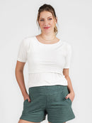 Blusa Amamentação com Sobreposição Colete Flamê
