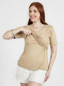 Blusa Amamentação com Sobreposição Colete Flamê