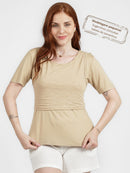 Blusa Amamentação com Sobreposição Colete Flamê