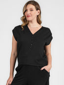 Blusa Amamentação Lino Craft