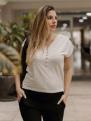 Blusa Amamentação Lino Craft