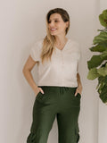 Blusa Amamentação Lino Craft