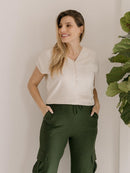 Blusa Amamentação Lino Craft