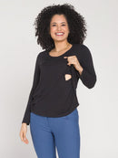 Blusa Amamentação Transpassada Manga Longa