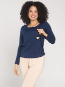 Blusa Amamentação Transpassada Manga Longa
