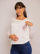 Blusa Amamentação Transpassada Manga Longa