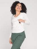 Blusa Amamentação Transpassada Manga Longa