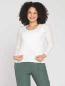 Blusa Amamentação Transpassada Manga Longa