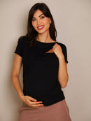 Blusa amamentação up & down manga curta