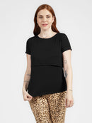 Blusa amamentação up & down manga curta