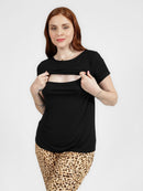 Blusa amamentação up & down manga curta