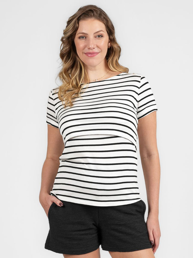 Blusa amamentação up & down manga curta