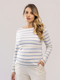 Blusa Lino Stripe Amamentação Manga Longa