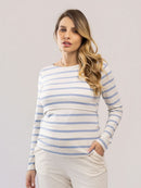 Blusa Lino Stripe Amamentação Manga Longa
