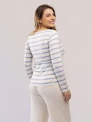 Blusa Lino Stripe Amamentação Manga Longa