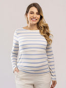 Blusa Lino Stripe Amamentação Manga Longa