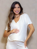 Blusa para Amamentação Atoalhada
