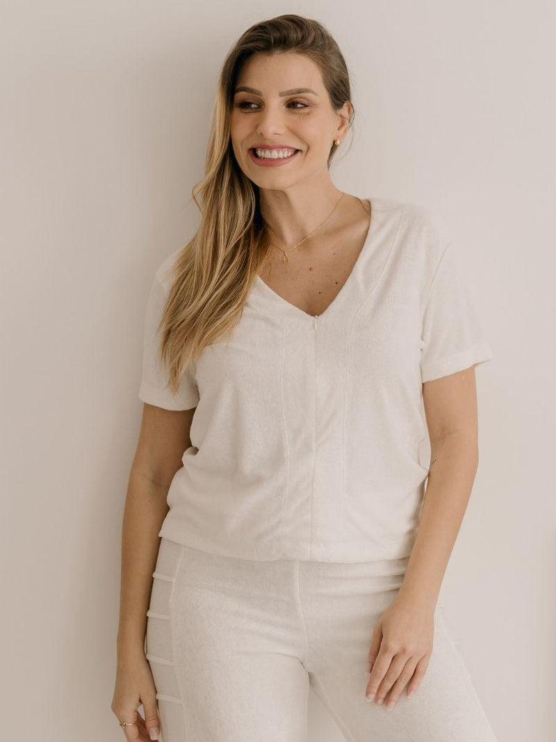 Blusa para Amamentação Atoalhada