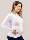 Blusa para amamentar em rib algodão