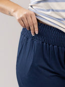 Calça Gestante Cropped com Cós em Lastex