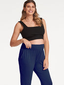 Calça Gestante Cropped com Cós em Lastex