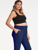 Calça Gestante Cropped com Cós em Lastex