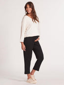 Calça Gestante Cropped com Cós em Lastex