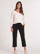 Calça Gestante Cropped com Cós em Lastex