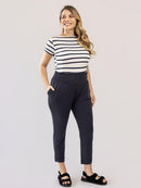 Calça Gestante Cropped com Cós em Lastex