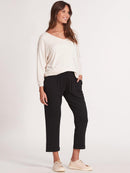 Calça Gestante Cropped com Cós em Lastex