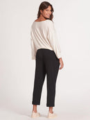 Calça Gestante Cropped com Cós em Lastex