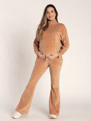 Calça Gestante Flare em Plush