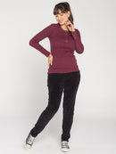 Calça Legging Gestante Veludo Cotelê