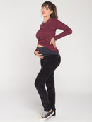Calça Legging Gestante Veludo Cotelê