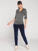 Calça Legging Gestante Veludo Cotelê