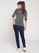 Calça Legging Gestante Veludo Cotelê