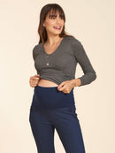 Calça Reta com Martingale e Bolsos Laterais