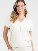 Blusa Amamentação Lino Craft