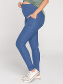 Legging Gestante Moletom Denim