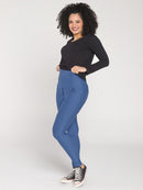 Legging Gestante Moletom Denim