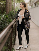 Maxi Cardigan Estampado Floral com Maxi Punho