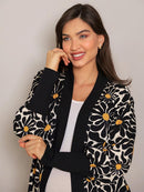 Maxi Cardigan Estampado Floral com Maxi Punho
