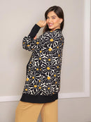 Maxi Cardigan Estampado Floral com Maxi Punho