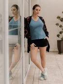 Maxi Cardigan Estampado Navy com Maxi Punho