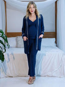 Pijama Maternidade 3 Peças - Calça, Regata Amamentação e Robe