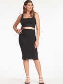 Regata Cropped Canelada com Decote Quadrado