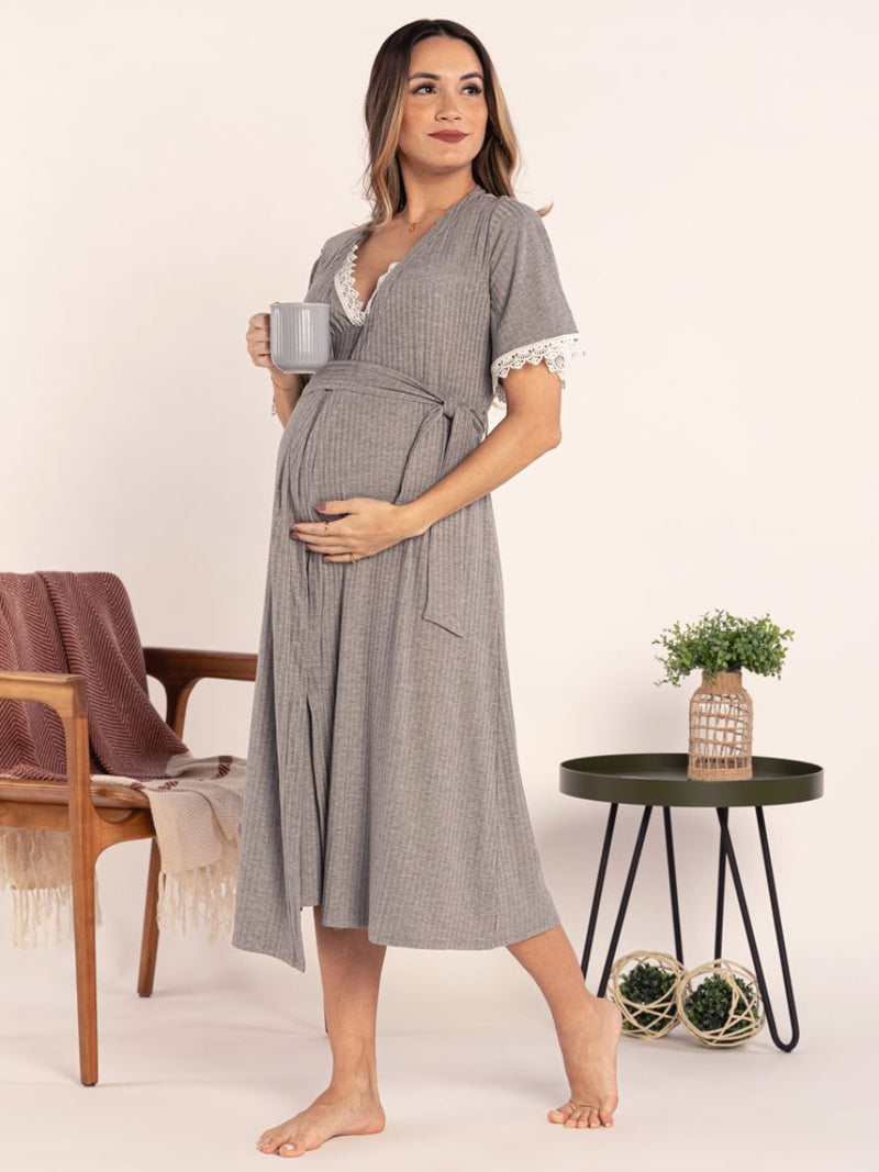 Robe Canelado com Renda