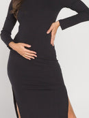 Vestido Gestante Canelado Sevilha Manga Longa