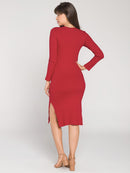 Vestido Gestante Canelado Sevilha Manga Longa